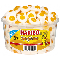 Haribo Spiegeleier - zábavná želé ve tvaru smažených vajíček 975g (150ks Dóza)