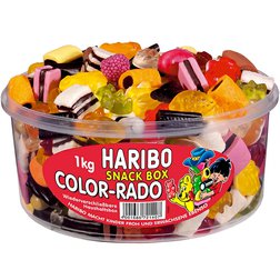 Haribo Color-Rado - Mix gumových a lékořicových bonbónů 1kg (dóza)