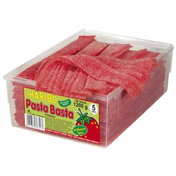 Haribo Pastabasta Erdbeer - Želé kyselé pásky jahoda 1125g (dóza 150ks)