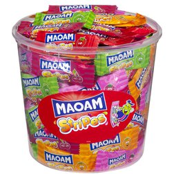 Haribo Maoam Stripes - Žvýkací bonbony 1050g (dóza 150ks)