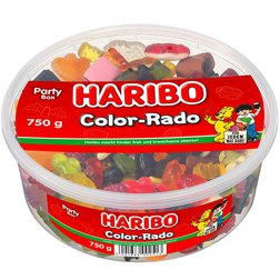 Haribo Color-Rado - Mix gumových a lékořicových bonbónů 750g (dóza)