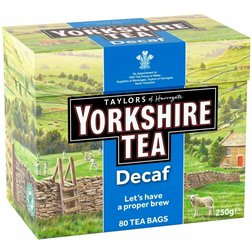 Yorkshire Tea 80 Tea Bags - Černý sáčkový bezkofeinový čaj 80ks/250g